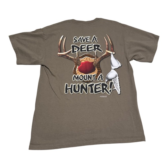 Vintage 2005 Buck Wear Save a Deer Mount a Hunter Cotton Shirt Men's Large - Picture 1 of 9